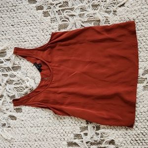 J. Crew Silk Tank Rust Red Orange